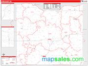 Iowa County, WI <br /> Wall Map <br /> Zip Code <br /> Red Line Style 2025 Map