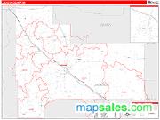 Jackson County, WI <br /> Wall Map <br /> Zip Code <br /> Red Line Style 2025 Map