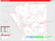 La Crosse County, WI <br /> Wall Map <br /> Zip Code <br /> Red Line Style 2025 Map