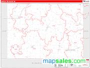Lafayette County, WI <br /> Wall Map <br /> Zip Code <br /> Red Line Style 2025 Map