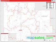 Langlade County, WI <br /> Wall Map <br /> Zip Code <br /> Red Line Style 2025 Map