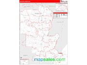 Marinette County, WI <br /> Wall Map <br /> Zip Code <br /> Red Line Style 2025 Map