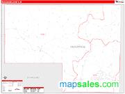 Menominee County, WI <br /> Wall Map <br /> Zip Code <br /> Red Line Style 2025 Map