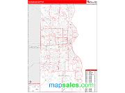 Milwaukee County, WI <br /> Wall Map <br /> Zip Code <br /> Red Line Style 2025 Map