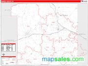 Monroe County, WI <br /> Wall Map <br /> Zip Code <br /> Red Line Style 2025 Map