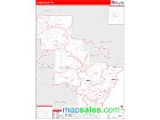Oconto County, WI <br /> Wall Map <br /> Zip Code <br /> Red Line Style 2025 Map