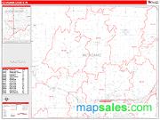 Outagamie County, WI <br /> Wall Map <br /> Zip Code <br /> Red Line Style 2025 Map