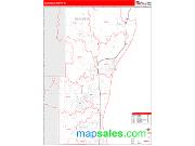 Ozaukee County, WI <br /> Wall Map <br /> Zip Code <br /> Red Line Style 2025 Map
