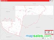 Pepin County, WI <br /> Wall Map <br /> Zip Code <br /> Red Line Style 2025 Map