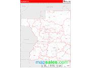 Polk County, WI <br /> Wall Map <br /> Zip Code <br /> Red Line Style 2025 Map