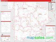 Sauk County, WI <br /> Wall Map <br /> Zip Code <br /> Red Line Style 2025 Map