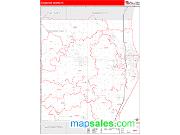 Sheboygan County, WI <br /> Wall Map <br /> Zip Code <br /> Red Line Style 2025 Map