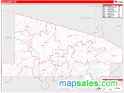 Vilas County, WI <br /> Wall Map <br /> Zip Code <br /> Red Line Style 2025 Map
