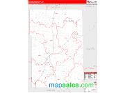 Washburn County, WI <br /> Wall Map <br /> Zip Code <br /> Red Line Style 2025 Map
