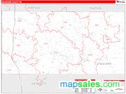 Waushara County, WI <br /> Wall Map <br /> Zip Code <br /> Red Line Style 2025 Map