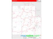 Wood County, WI <br /> Wall Map <br /> Zip Code <br /> Red Line Style 2025 Map