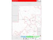Carbon County, WY <br /> Wall Map <br /> Zip Code <br /> Red Line Style 2025 Map