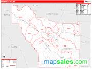 Fremont County, WY <br /> Wall Map <br /> Zip Code <br /> Red Line Style 2025 Map