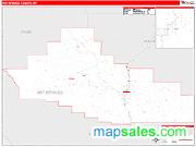 Hot Springs County, WY <br /> Wall Map <br /> Zip Code <br /> Red Line Style 2025 Map