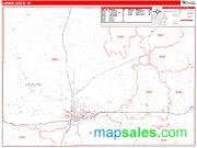 Laramie County, WY <br /> Wall Map <br /> Zip Code <br /> Red Line Style 2025 Map
