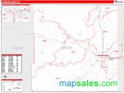 Natrona County, WY <br /> Wall Map <br /> Zip Code <br /> Red Line Style 2025 Map