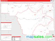 Park County, WY <br /> Wall Map <br /> Zip Code <br /> Red Line Style 2025 Map