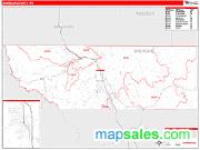 Sheridan County, WY <br /> Wall Map <br /> Zip Code <br /> Red Line Style 2025 Map