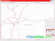 Sweetwater County, WY <br /> Wall Map <br /> Zip Code <br /> Red Line Style 2025 Map