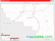 Washakie County, WY <br /> Wall Map <br /> Zip Code <br /> Red Line Style 2025 Map