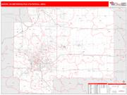 Akron <br /> Wall Map <br /> Red Line Style 2025 Map