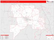 Albany <br /> Wall Map <br /> Red Line Style 2025 Map