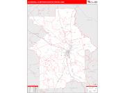 Alexandria <br /> Wall Map <br /> Red Line Style 2025 Map
