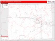 Ann Arbor <br /> Wall Map <br /> Red Line Style 2025 Map