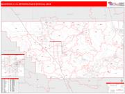 Bakersfield <br /> Wall Map <br /> Red Line Style 2025 Map