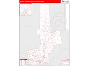 Bangor <br /> Wall Map <br /> Red Line Style 2025 Map