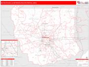 Baton Rouge <br /> Wall Map <br /> Red Line Style 2025 Map
