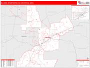 Billings <br /> Wall Map <br /> Red Line Style 2025 Map