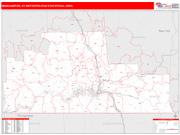 Binghamton <br /> Wall Map <br /> Red Line Style 2025 Map
