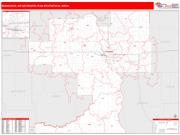 Bismarck <br /> Wall Map <br /> Red Line Style 2025 Map