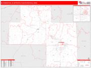 Bloomington <br /> Wall Map <br /> Red Line Style 2025 Map