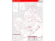 Brazoria <br /> Wall Map <br /> Red Line Style 2025 Map