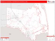 Brownsville-Harlingen <br /> Wall Map <br /> Red Line Style 2025 Map