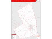 College Station-Bryan <br /> Wall Map <br /> Red Line Style 2025 Map