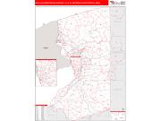 Buffalo-Cheektowaga-Niagara Falls <br /> Wall Map <br /> Red Line Style 2025 Map