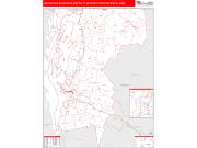Burlington-South Burlington <br /> Wall Map <br /> Red Line Style 2025 Map