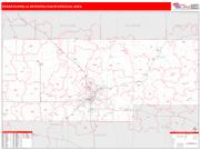 Cedar Rapids <br /> Wall Map <br /> Red Line Style 2025 Map