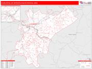 Charleston <br /> Wall Map <br /> Red Line Style 2025 Map