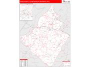 Charlottesville <br /> Wall Map <br /> Red Line Style 2025 Map