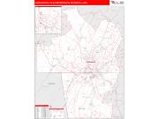 Chattanooga <br /> Wall Map <br /> Red Line Style 2025 Map