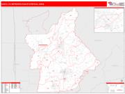 Chico <br /> Wall Map <br /> Red Line Style 2025 Map